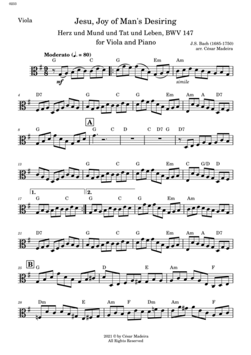 Jesu, Joy of Man's Desiring - Viola and Piano (Individual Parts) image number null