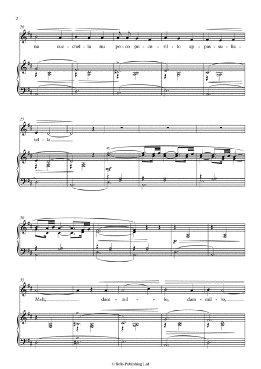 A vucchella (D Major) A vucchella (D Major) Voice Solo scores gallery preview page 2