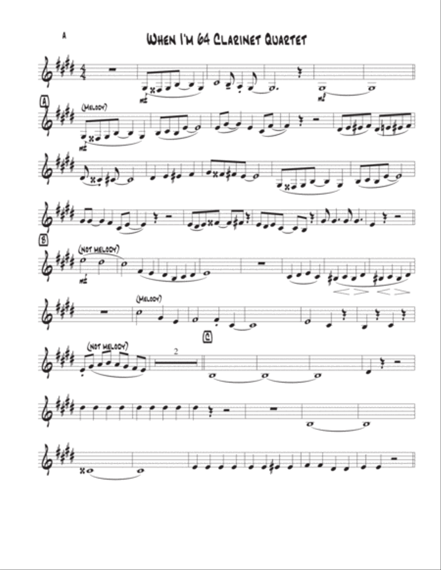 When I'm Sixty-four Woodwind Quartet scores gallery preview page 5