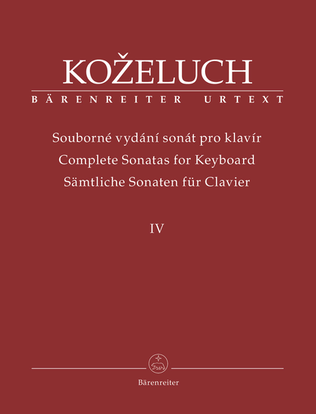 Book cover for Complete Sonatas for Keyboard IV