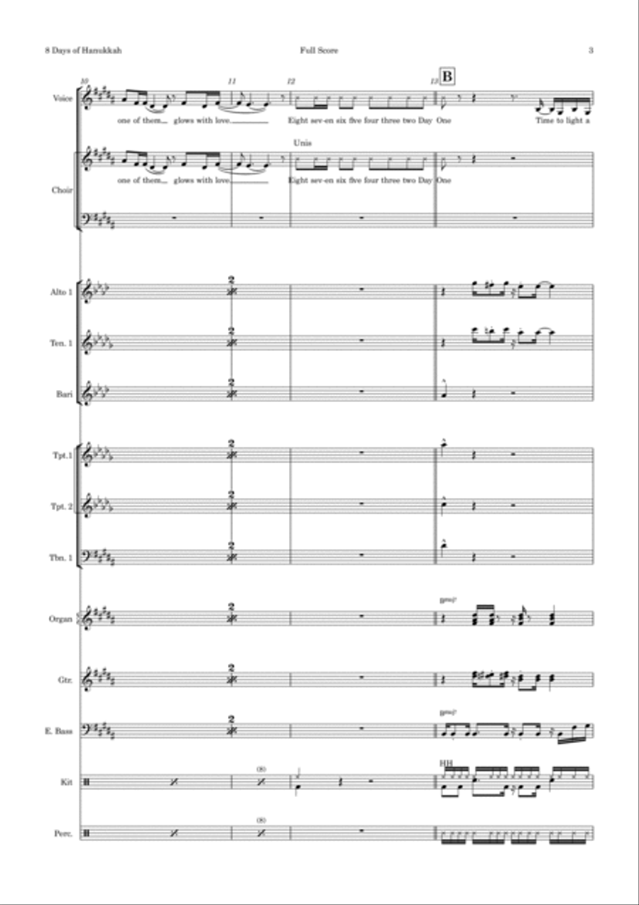 8 Days Of Hanukkah School and Community scores gallery preview page 3