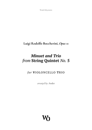Book cover for Minuet by Boccherini for Cello Trio