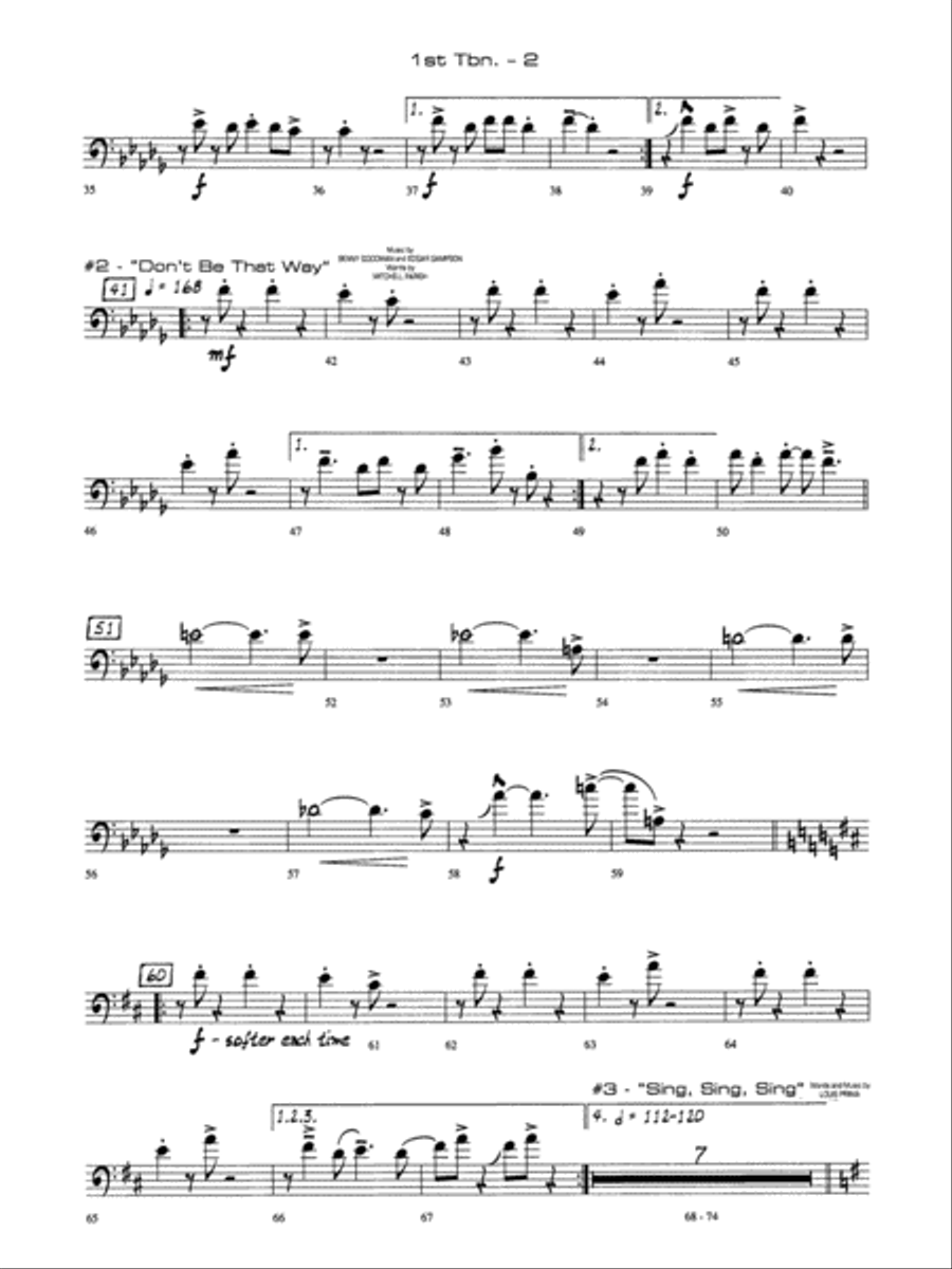 A Salute to Benny Goodman: 1st Trombone Jazz Ensemble scores gallery preview page 2