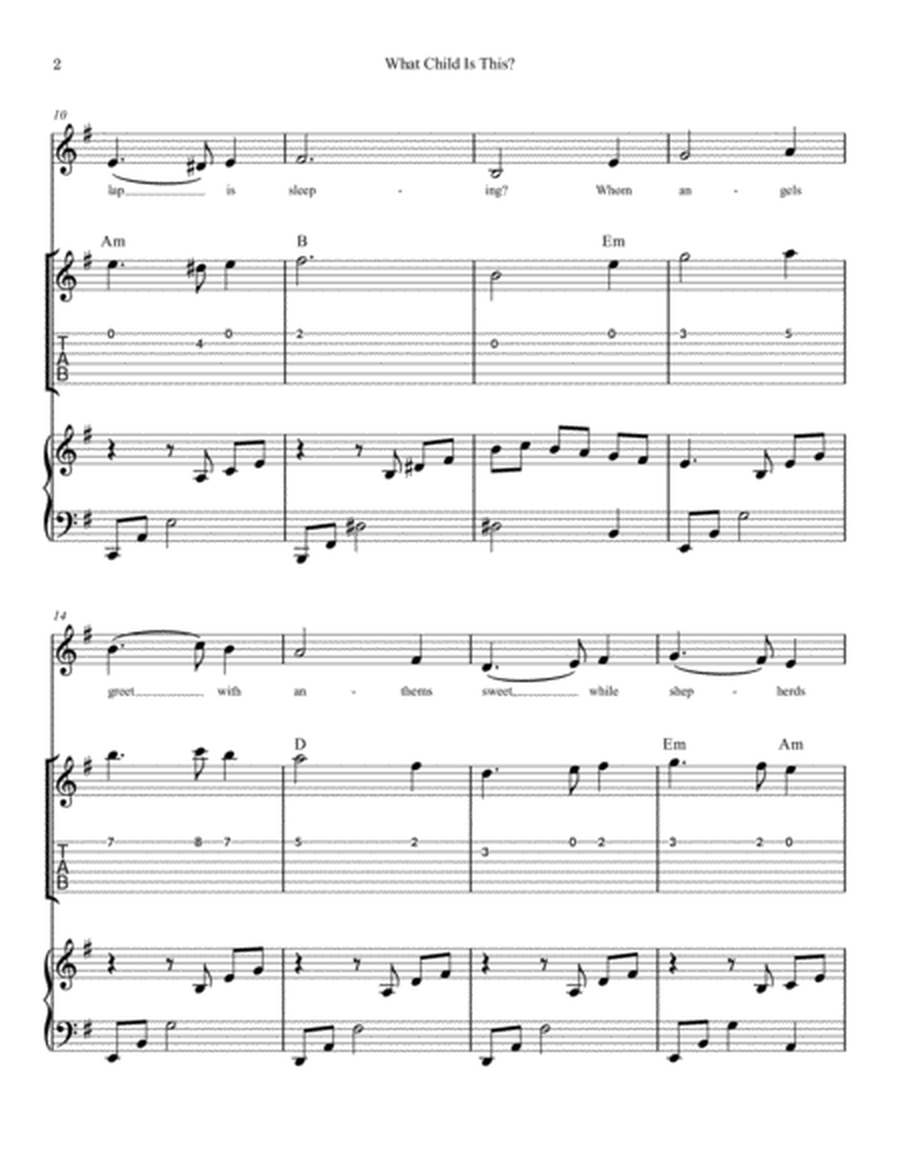 What Child Is This? (for Piano and Guitar w/tab) image number null