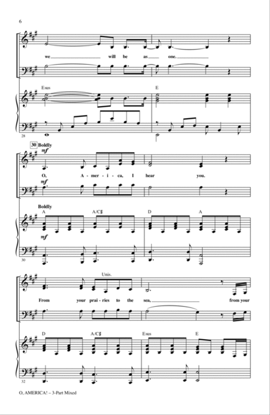 O, America! O, America! 3-Part scores gallery preview page 5
