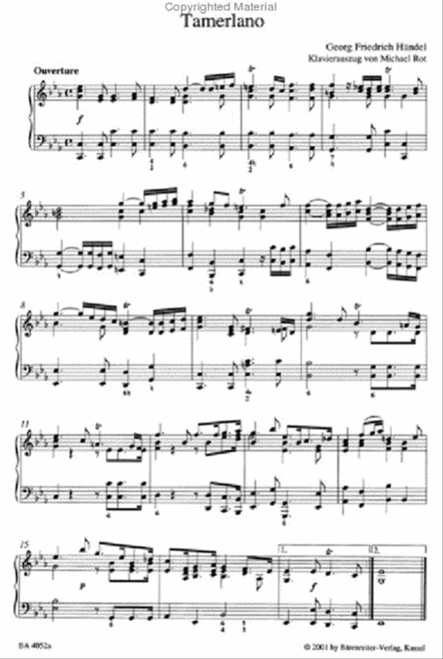 Tamerlano HWV 18 Tamerlano HWV 18 Recorder scores gallery preview page 2