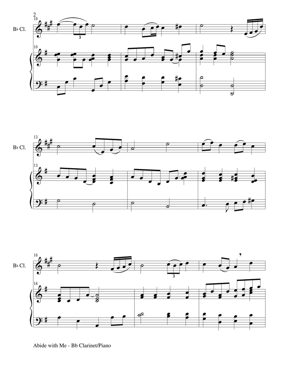 ABIDE WITH ME (Duet – Bb Clarinet and Piano/Score and Parts) Woodwind Duet scores gallery preview page 2