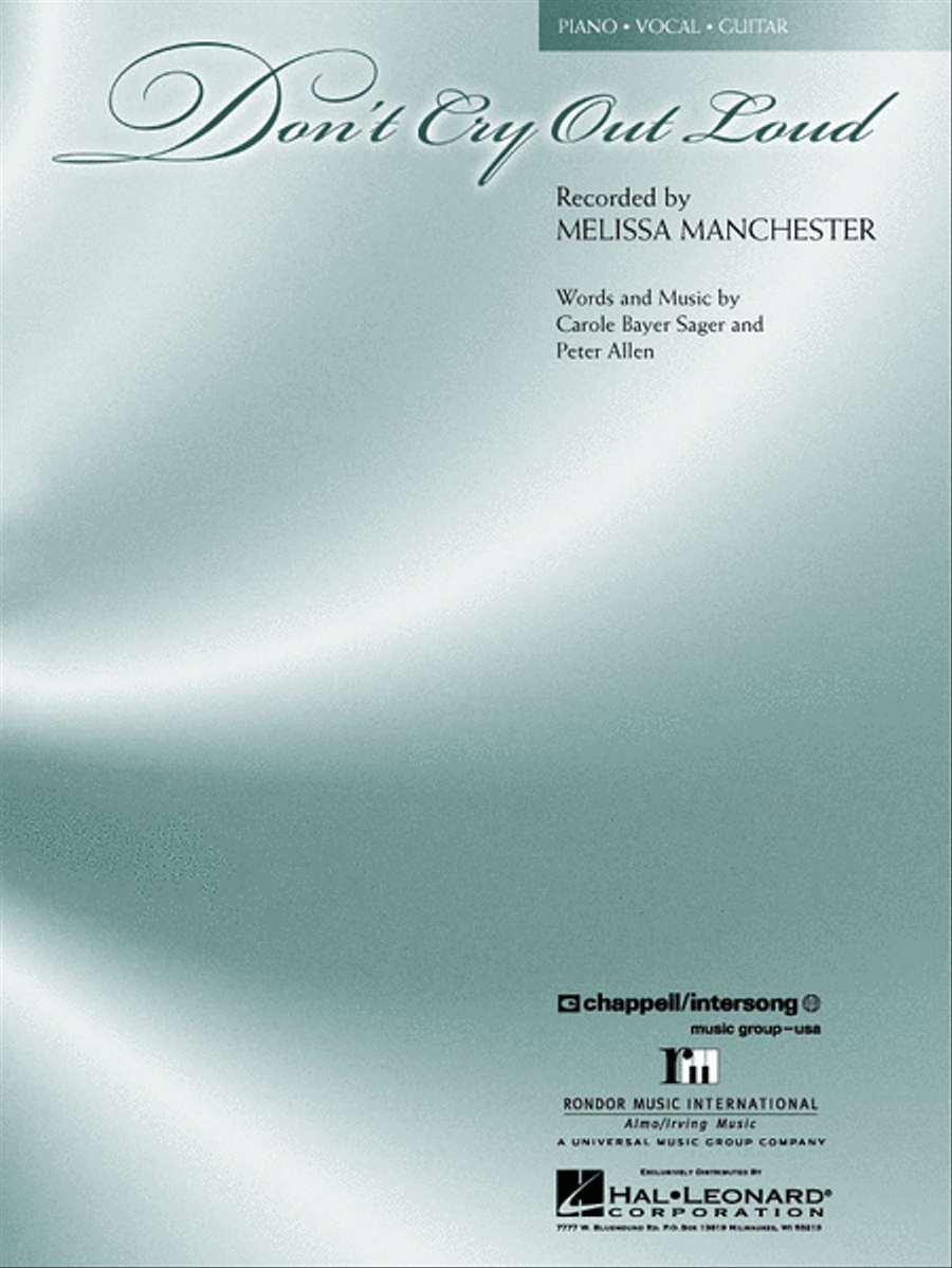 Don't Cry Out Loud Piano, Vocal, Guitar scores gallery preview page 1