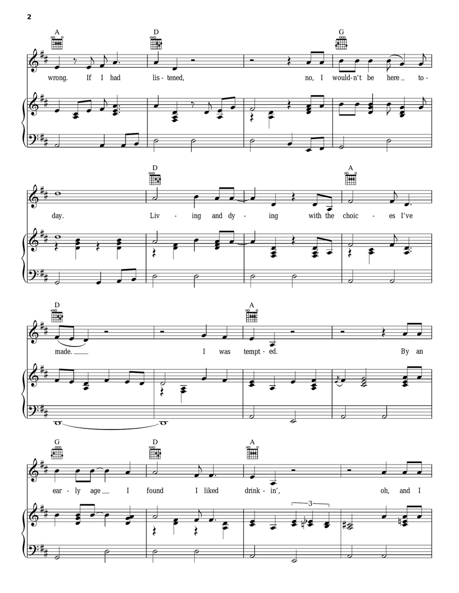 Choices Piano, Vocal, Guitar scores gallery preview page 2