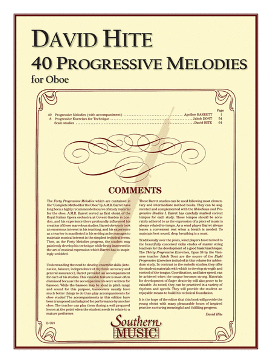 40 Progressive Melodies 40 Progressive Melodies Oboe scores gallery preview page 1