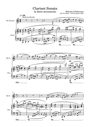 Clarinet Sonata in three movements