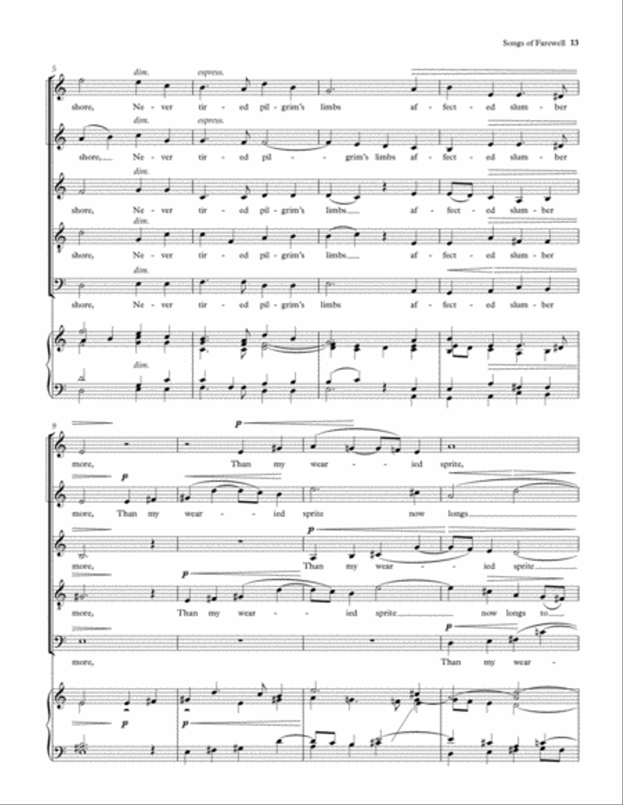 Songs of Farewell Divisi scores gallery preview page 14