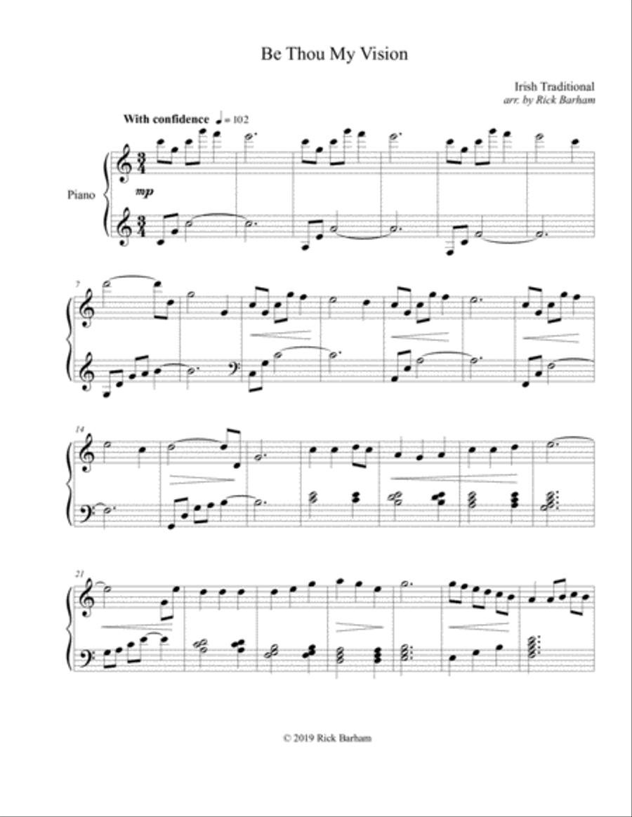 Be Thou My Vision Piano Solo scores gallery preview page 1