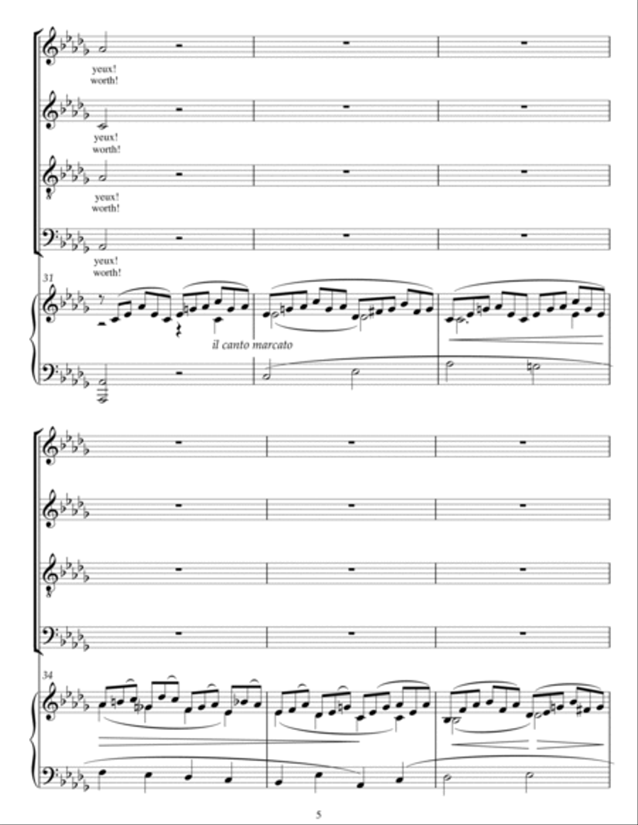 Cantique De Jean Racine 4-Part scores gallery preview page 5