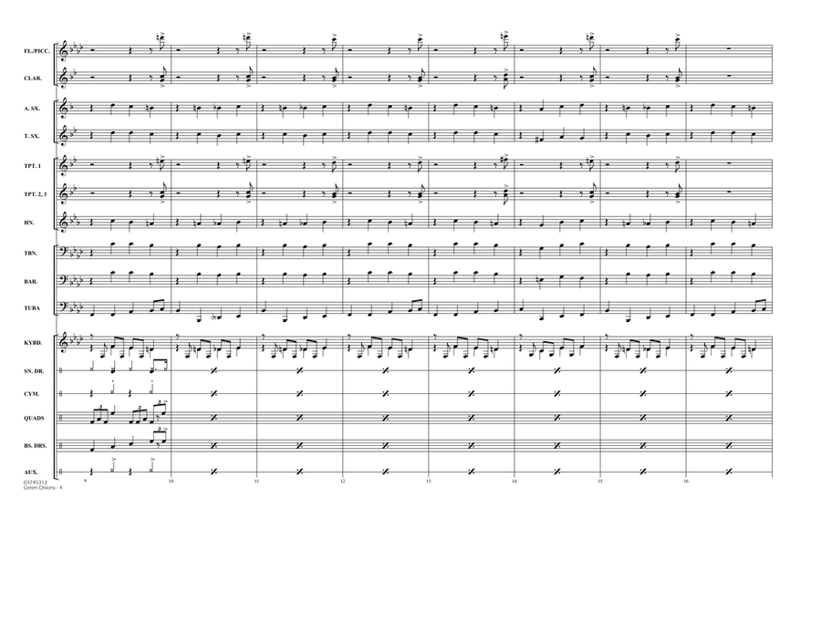 Green Onions - Full Score Marching Band scores gallery preview page 3