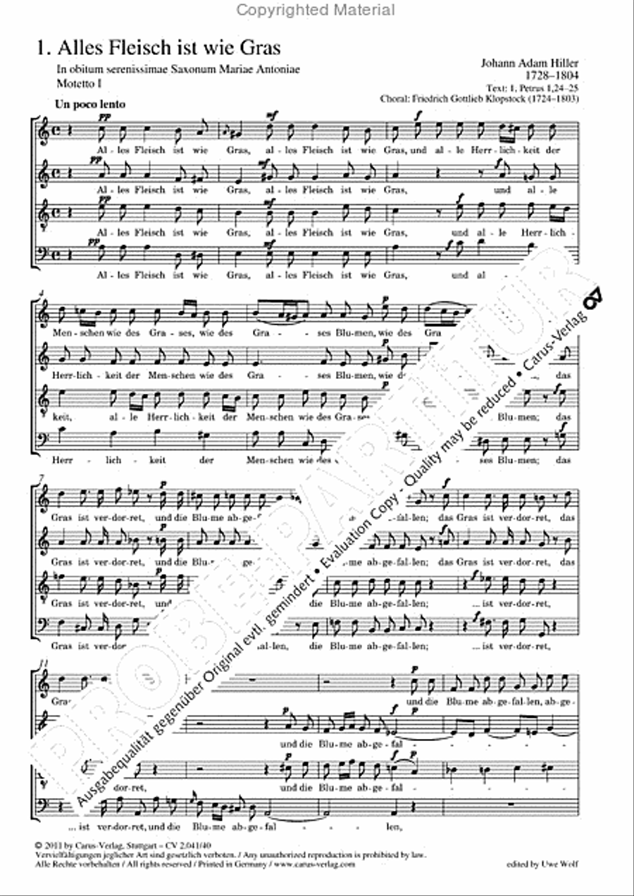 Motets and arias for choirs collected and edited by Johann Adam Hiller, vol. 4 Voice Solo scores gallery preview page 6