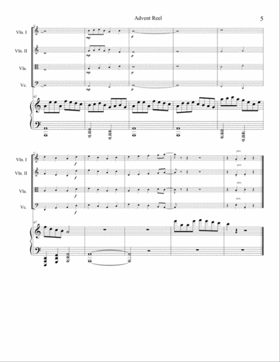 Advent Reel Advent Reel Piano Quintet scores gallery preview page 5