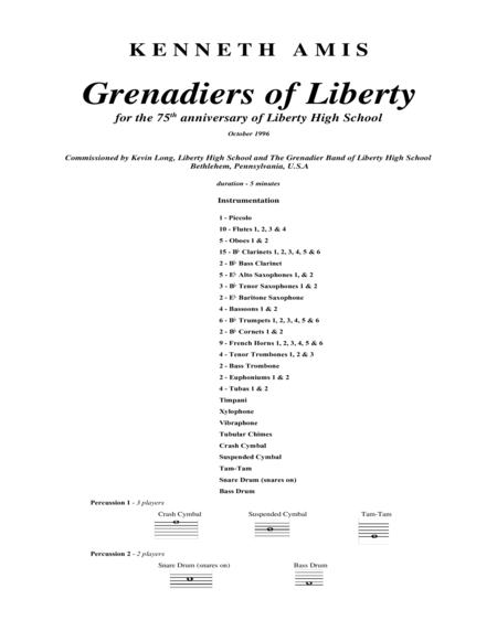 Grenadiers of Liberty - STUDY SCORE ONLY