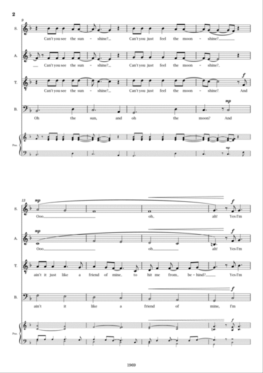 Carolina In My Mind 4-Part scores gallery preview page 2