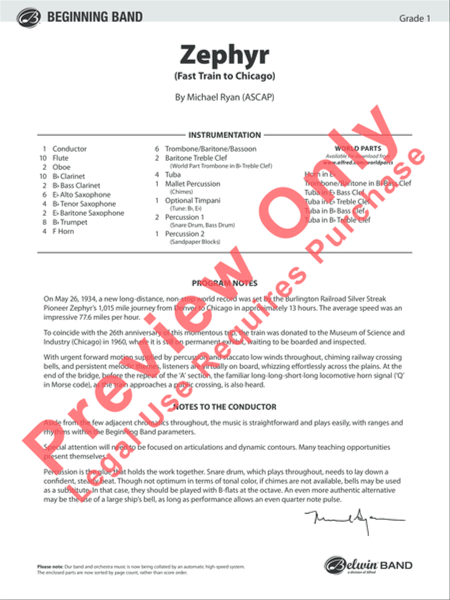 Zephyr Concert Band scores gallery preview page 2