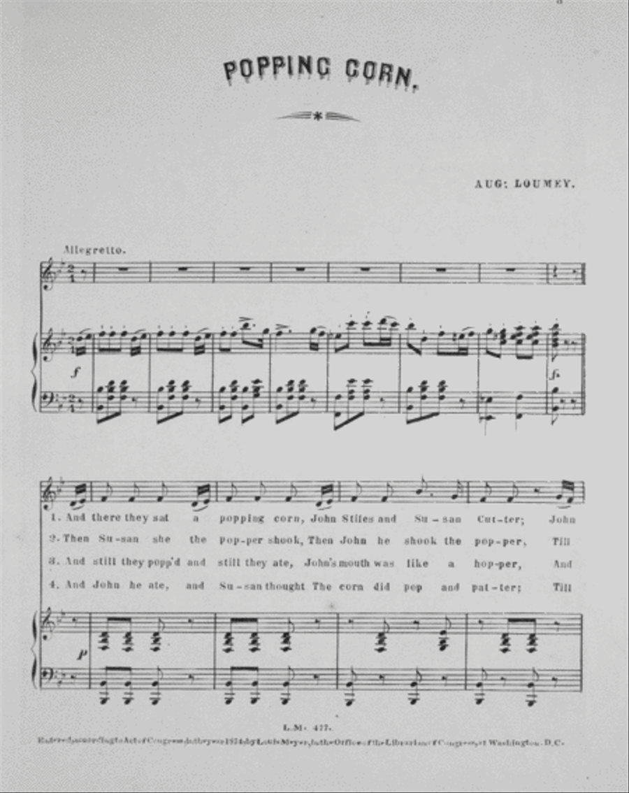 Comic and Humorous Songs. Popping Corn Voice scores gallery preview page 2