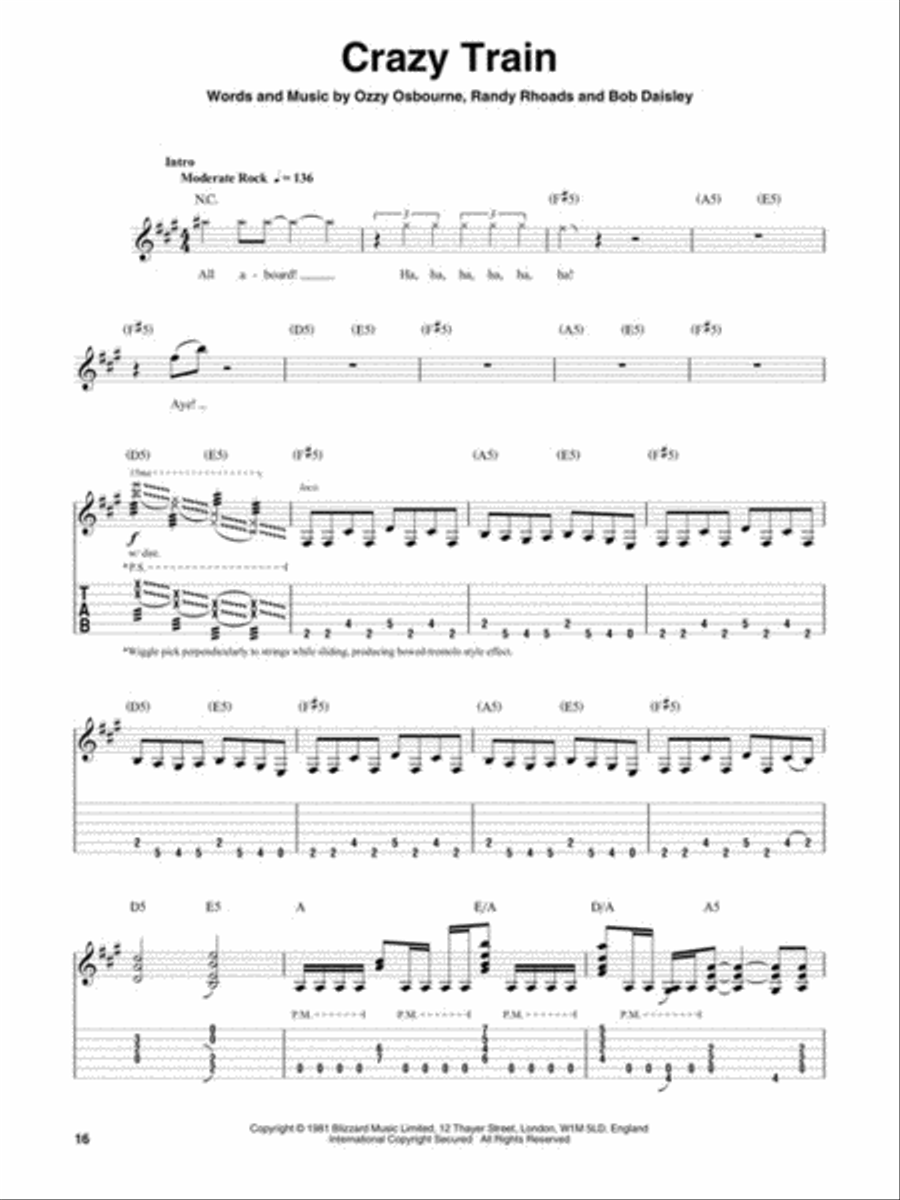 Ozzy Osbourne Electric Guitar scores gallery preview page 4