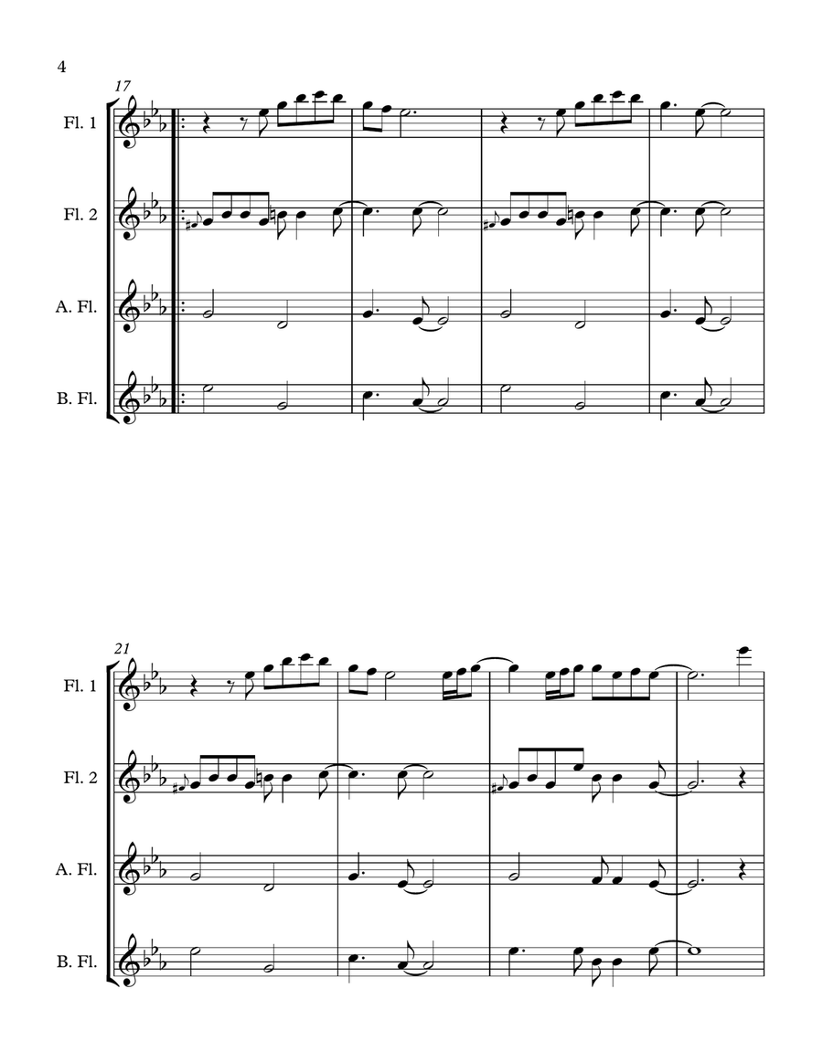 I'm Not The Only One Woodwind Quartet scores gallery preview page 4