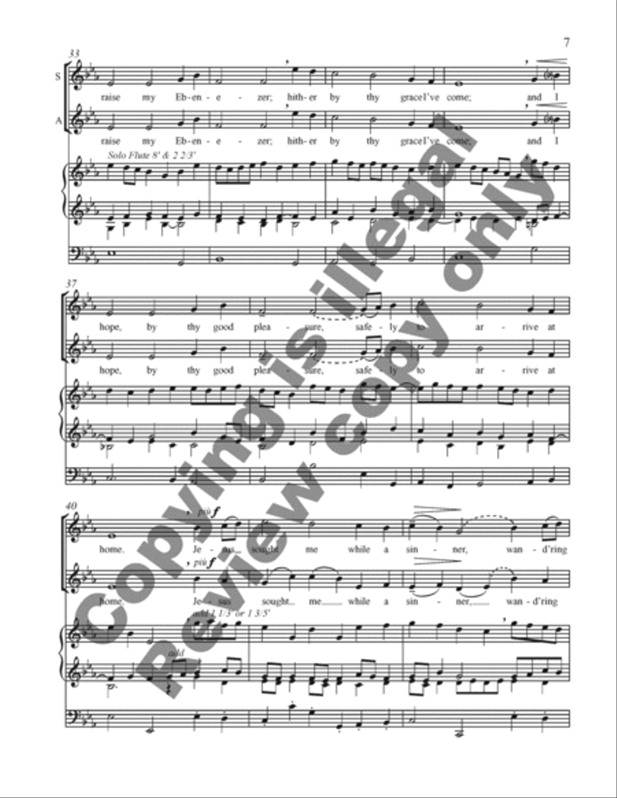 An American Triptych: 3. Come, Thou Fount of Every Blessing 4-Part scores gallery preview page 22