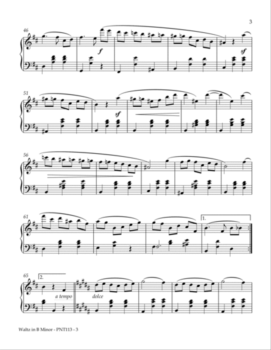 Waltz in B minor, Opus 69 No 2 Waltz in B minor, Opus 69 No 2 Piano Method scores gallery preview page 3