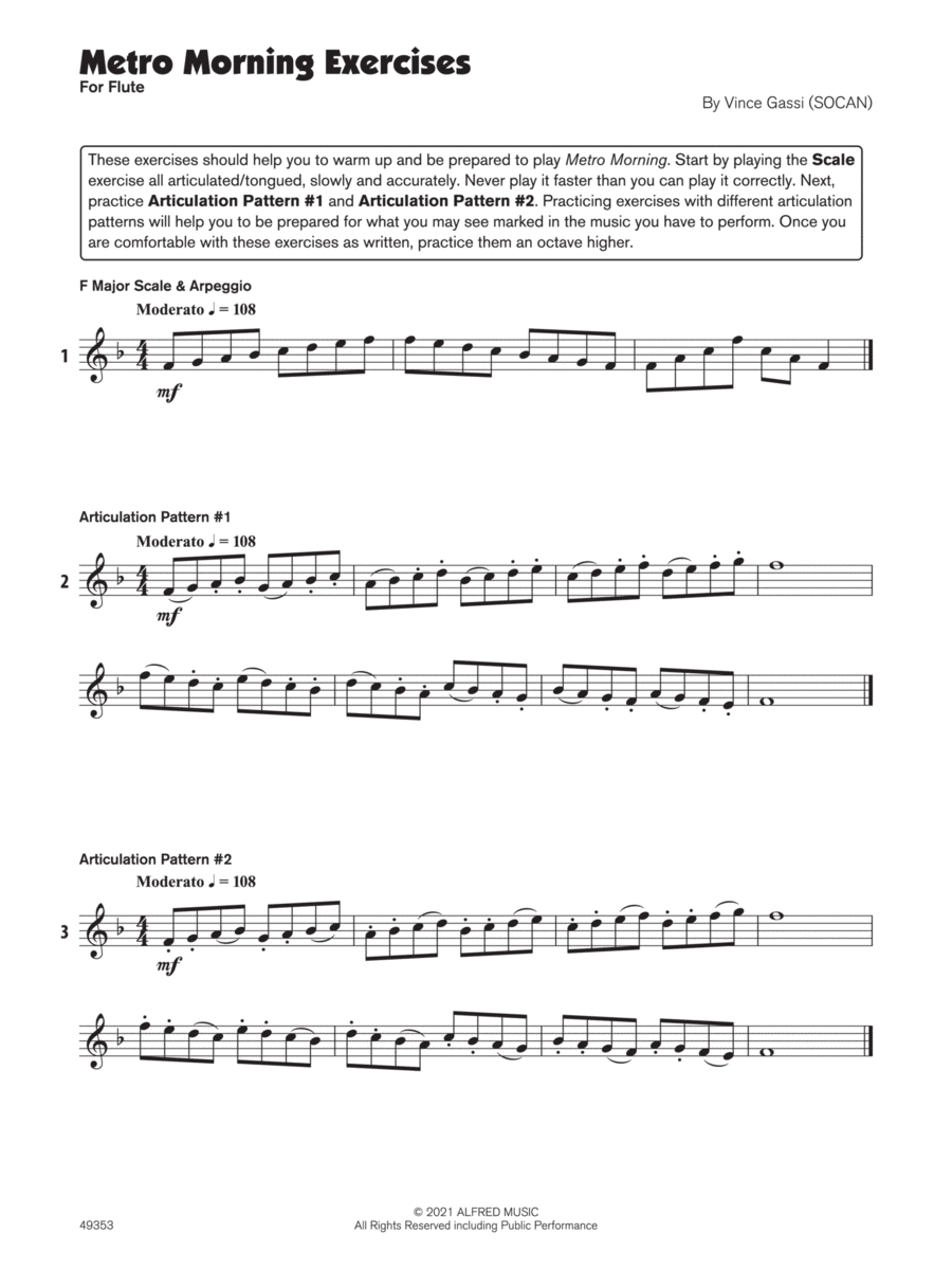 Metro Morning (Sound Innovations Soloist, Flute) Small Ensemble scores gallery preview page 1