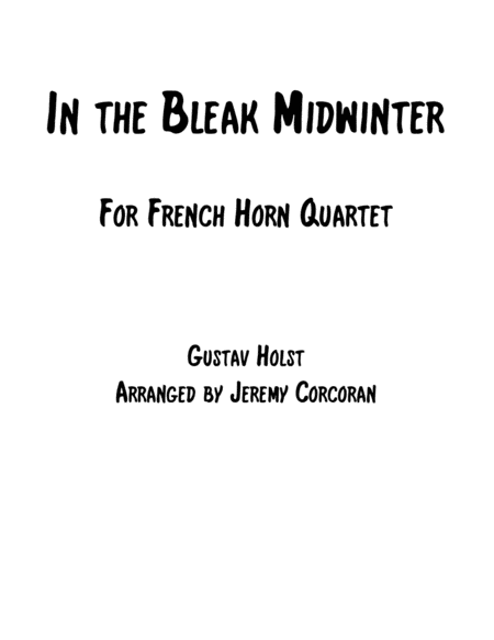 In the Bleak Midwinter for French Horn Quartet image number null