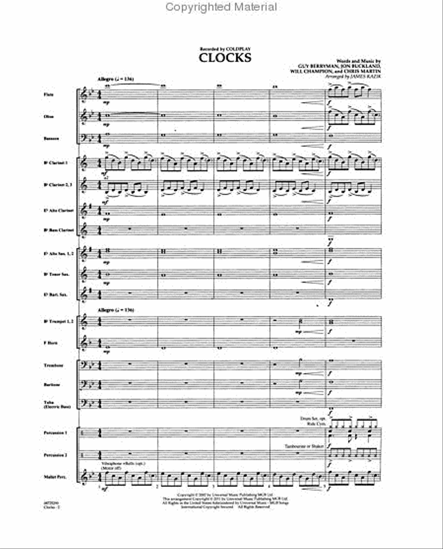 Clocks Concert Band scores gallery preview page 2