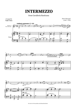 Intermezzo from Cavalleria Rusticana - Soprano Recorder and Piano