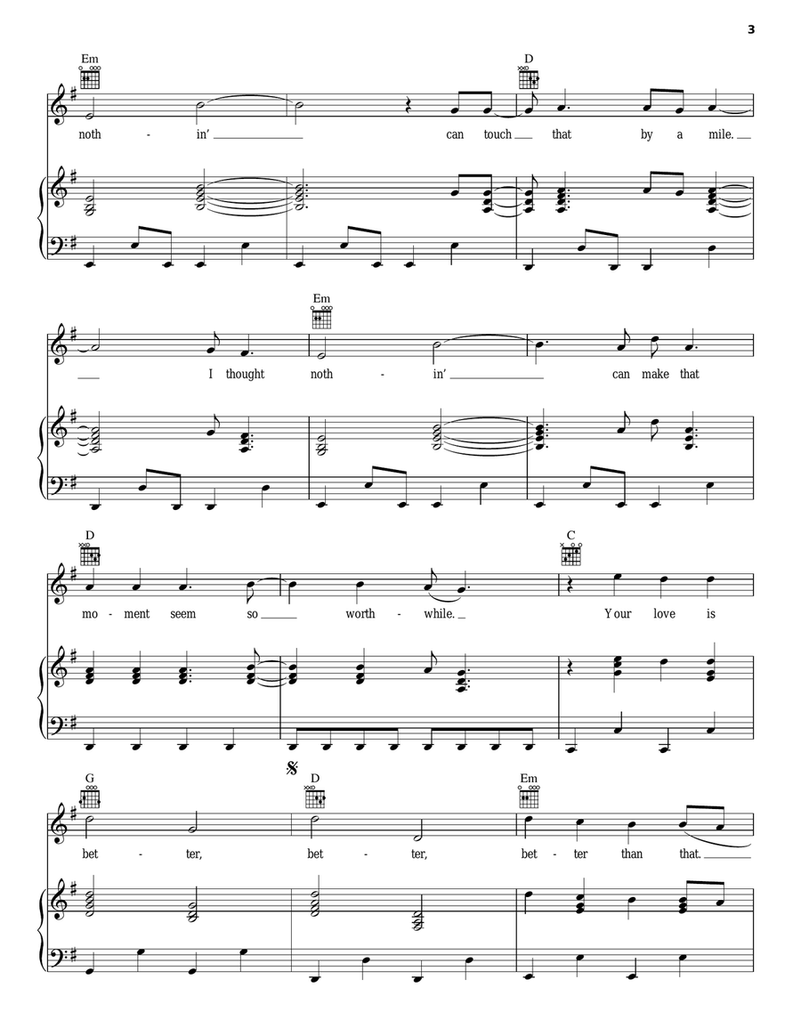 Better Than That Better Than That Piano, Vocal, Guitar scores gallery preview page 3