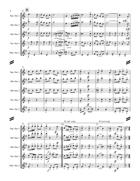 A Patriotic Medley by George M. Cohan (for Saxophone Quartet SATB or AATB) image number null