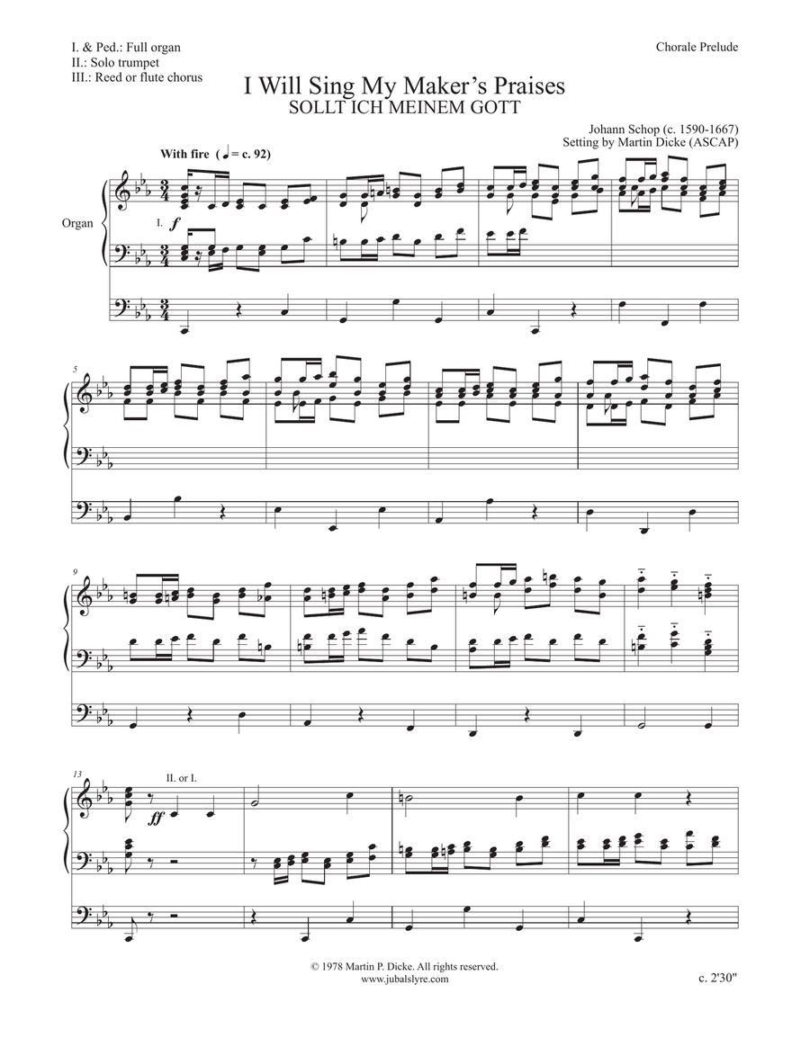I Will Sing My Maker's Praises (Hymns for Organ) Organ Solo scores gallery preview page 2