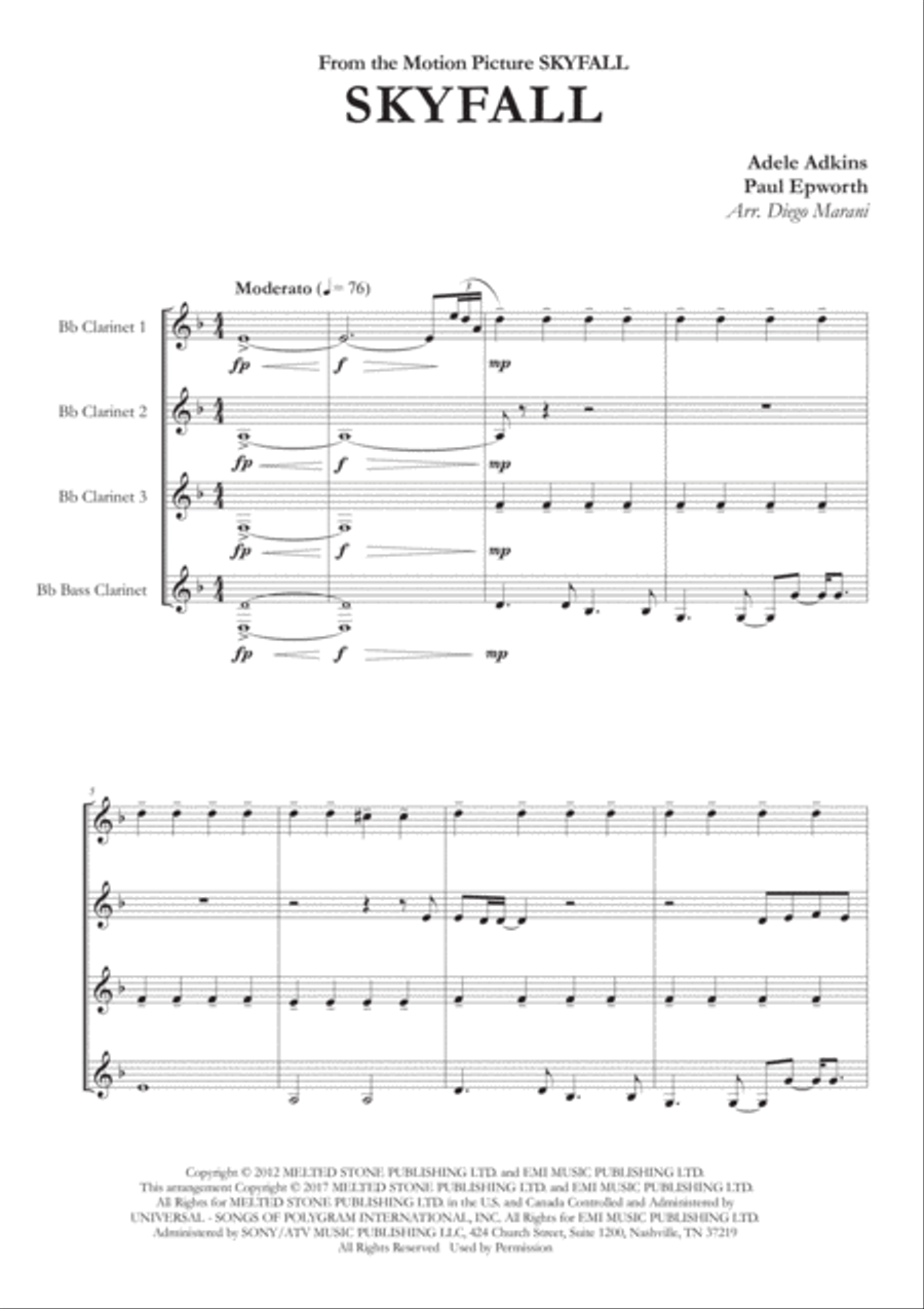 Skyfall Woodwind Quartet scores gallery preview page 2