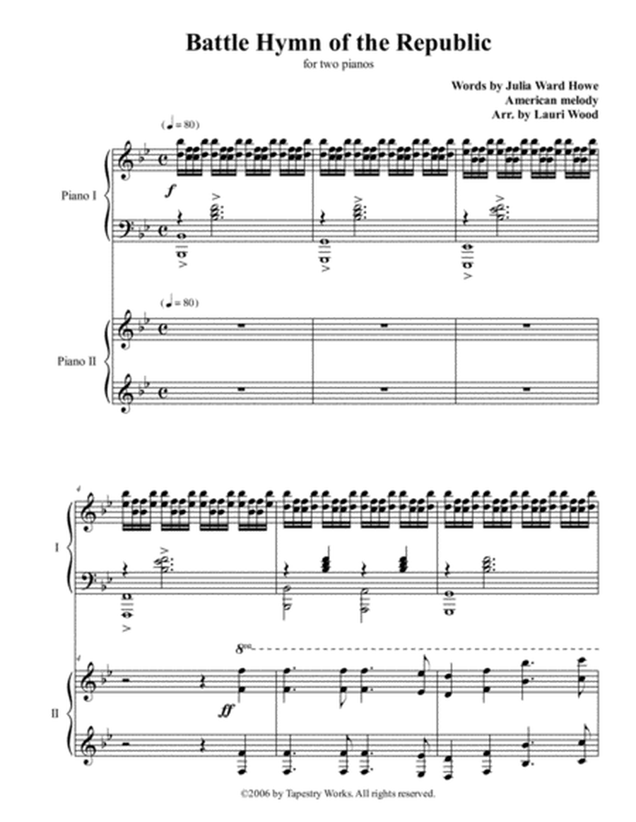 Battle Hymn of the Republic for 2 Pianos