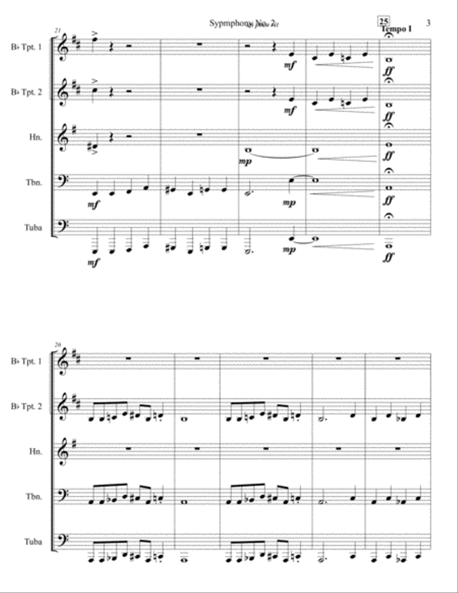 Symphony No. 2 Movement 1 Brass Ensemble scores gallery preview page 3