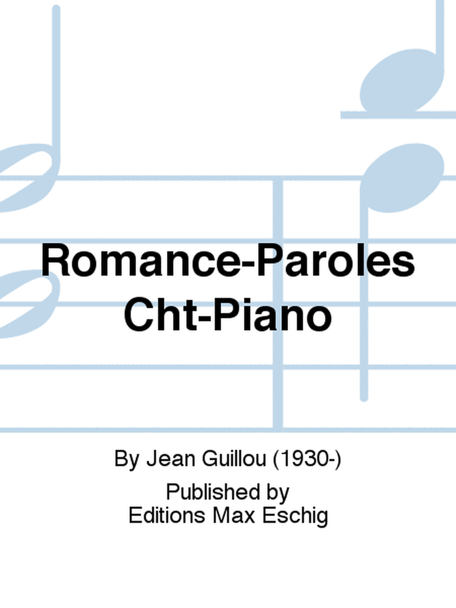 Romance-Paroles Cht-Piano