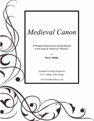 Book cover for Medieval Canon - Phrygian Requiem in the style of "Game of Thrones" (String Quartet)