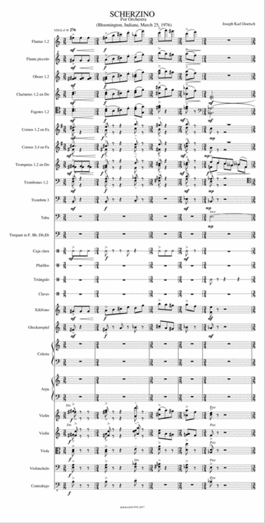 SCHERZINO (For Orchestra) Full Orchestra scores gallery preview page 1