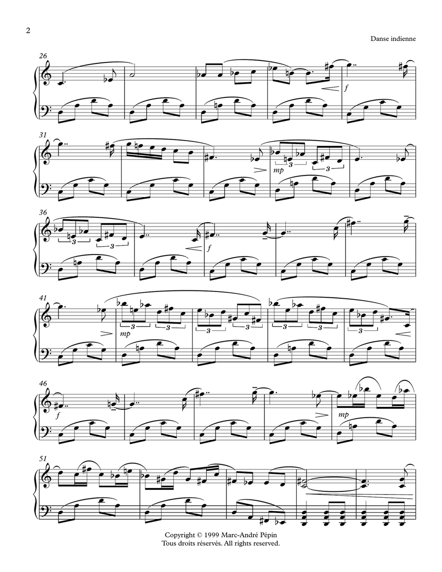 Danse indienne / Indian Dance Piano Solo scores gallery preview page 3