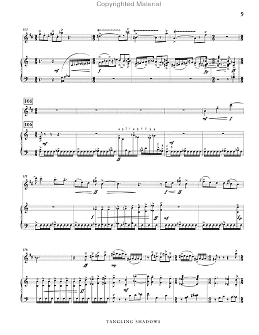 Tangling Shadows, Version 2 (score & parts) B-Flat Clarinet scores gallery preview page 10
