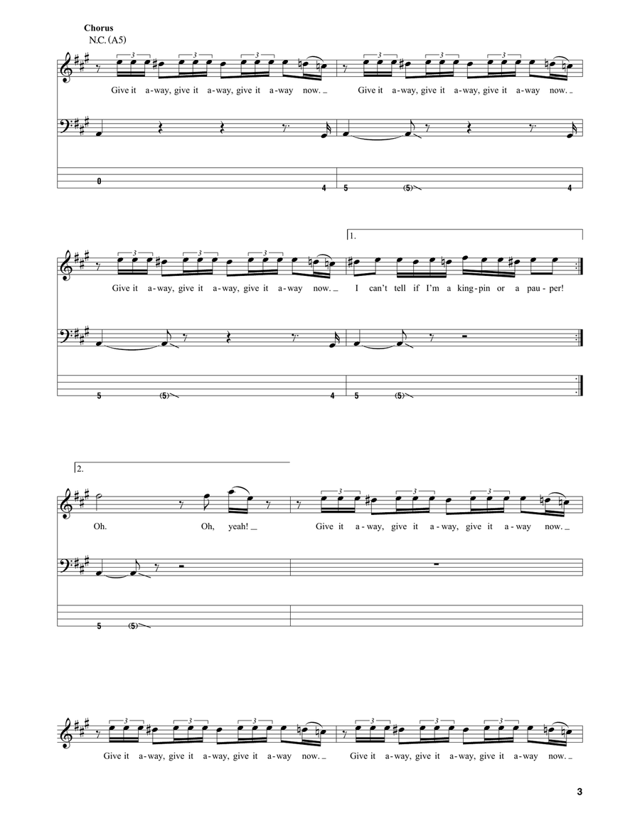 Give It Away Acoustic Guitar scores gallery preview page 3