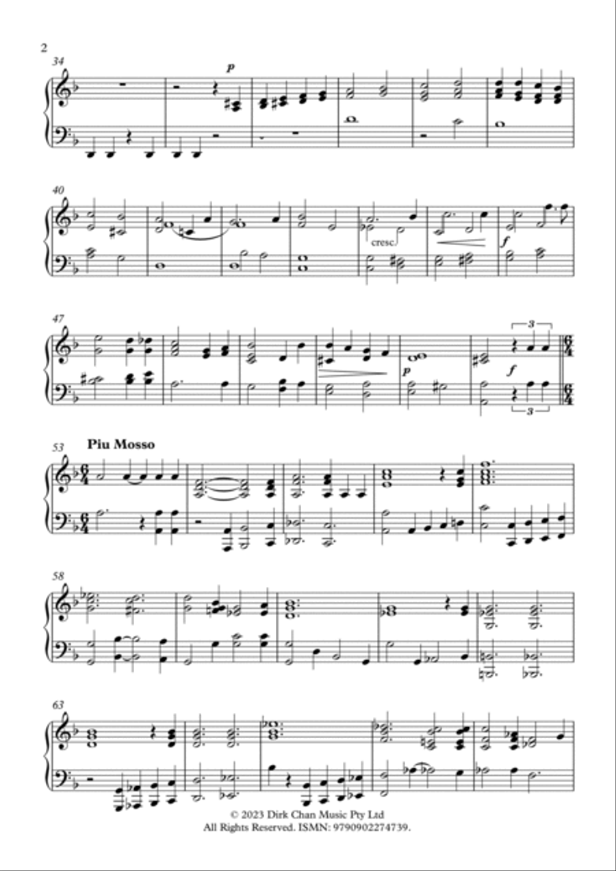 Libera Me from Faure Requiem in D Minor Op.48 Arranged for Solo Piano Piano Solo scores gallery preview page 2