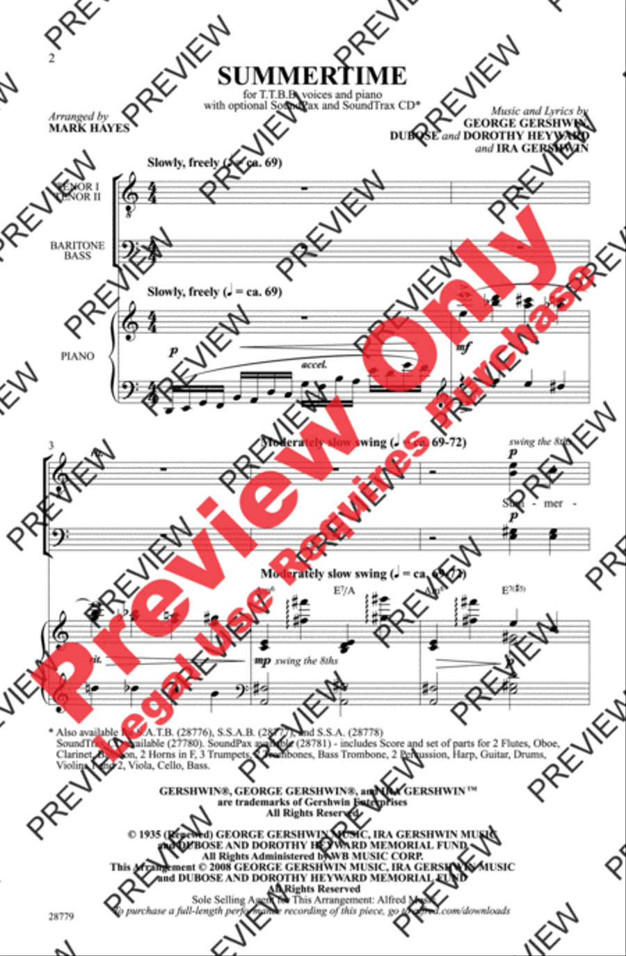 Summertime Men's Choir scores gallery preview page 2