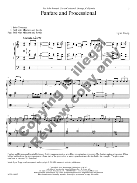 Fanfare and Processional (Organ Score) image number null