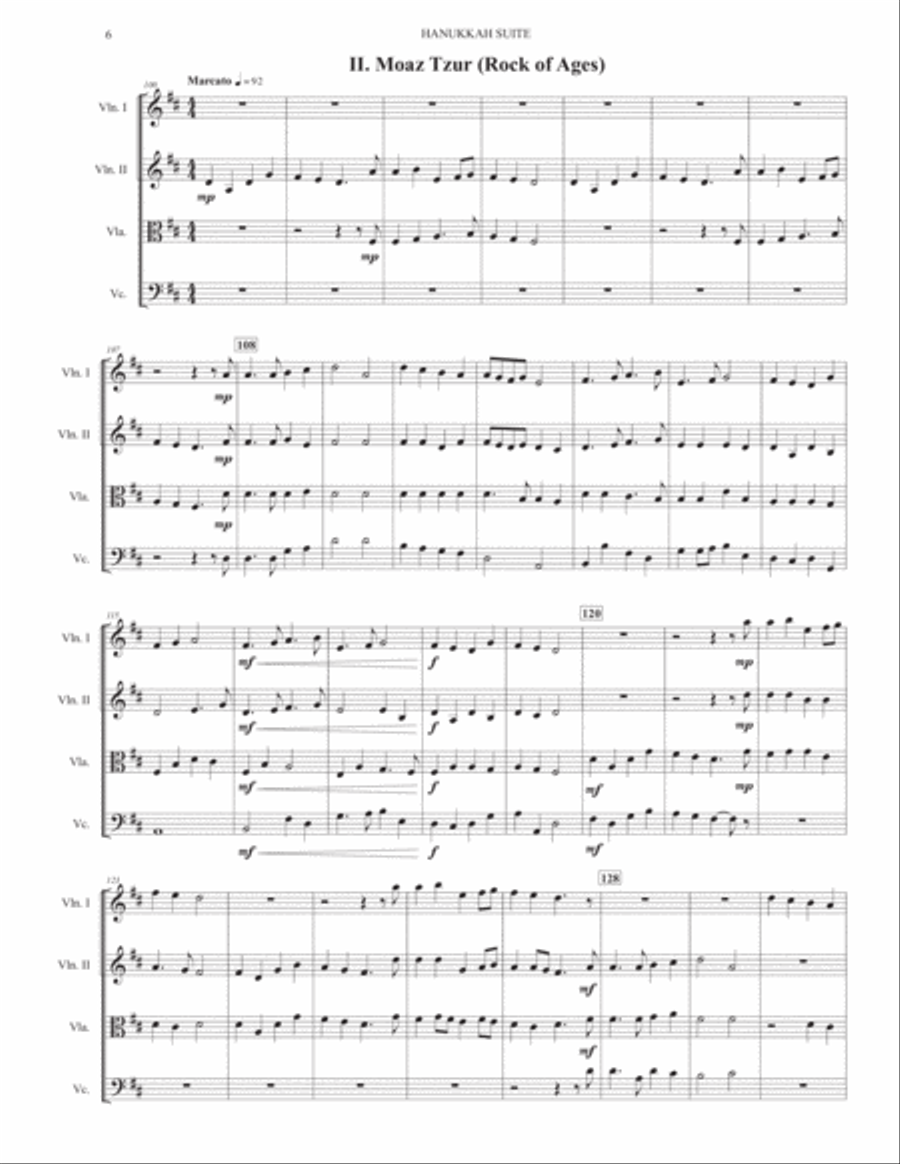 Hanukkah Suite (for String Quartet) String Quartet scores gallery preview page 6