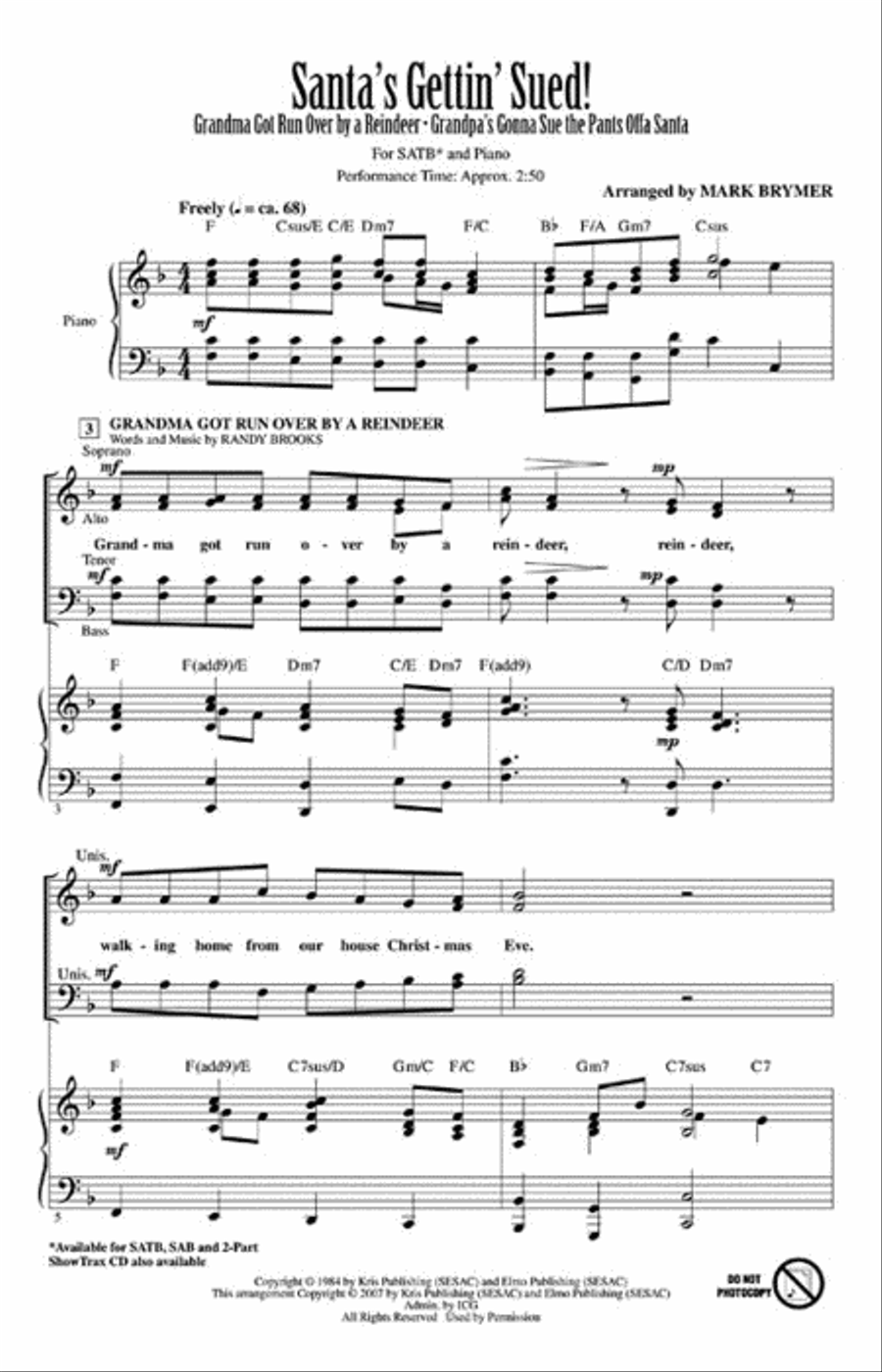 Santa's Gettin' Sued! Choir scores gallery preview page 2